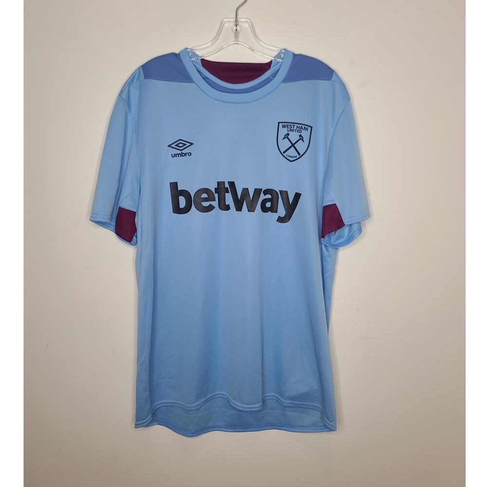 Umbro West Ham United FC London futbol blue short sleeve shirt - XL